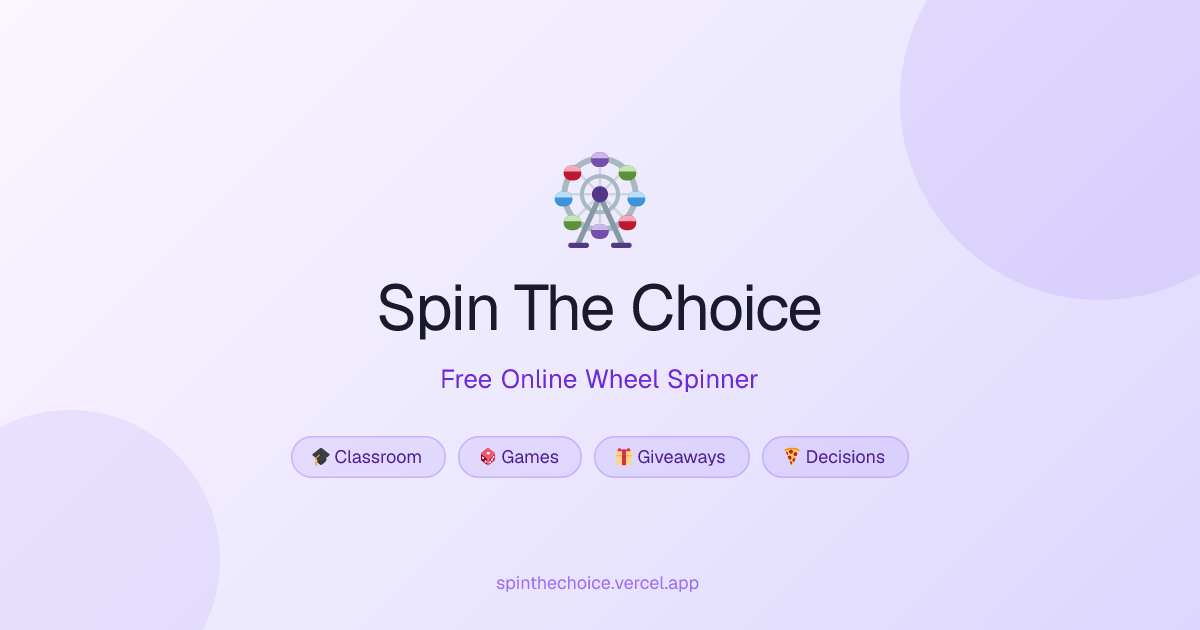 Spin The Choice – Wheel Spinner for Classroom & Teachers